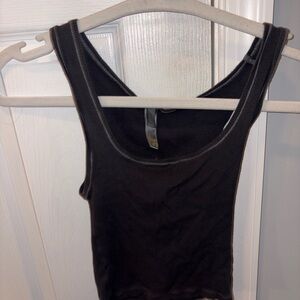 SKIMS Black Ribbed Crop Top